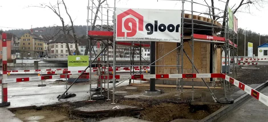 Hochbauarbeiten am Freien Platz in Schaffhausen